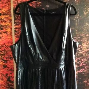 Eloquii faux leather vinyl pleated dress 18